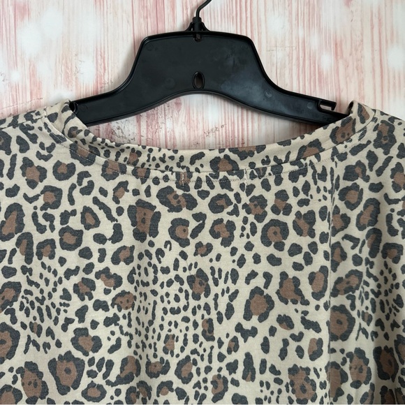 PJ Salvage Wild Heart Tan Leopard-Print French Terry Top - Picture 11 of 14